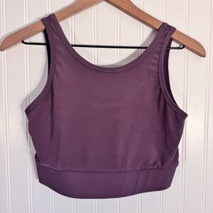 LA + Image Purple Ribbed Activewear Cropped Top Women’s  Size Medium
